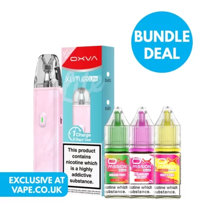 OXVA Xlim Go Lite Pod Kit & 5mg (0.5%) Ox Passion Nic Salt Bundle - Black / Black Carbon / Brown / Light Blue / Light Pink / Light Purple / Mist Blue / Mist White / Oxva / Pod Kit
