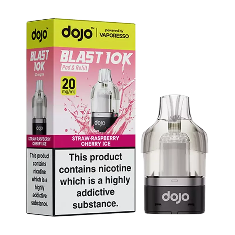 Straw-Raspberry Cherry Ice Dojo Blast 10K Refill Pack - Ecigwizard
