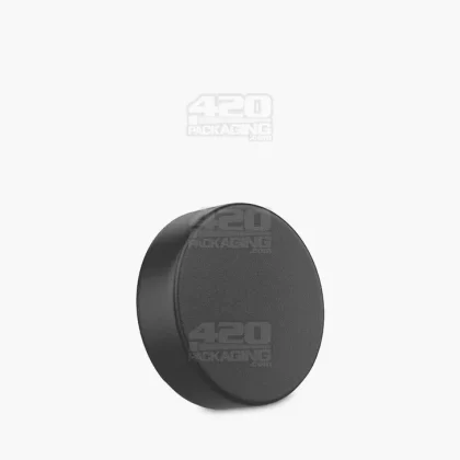 Child Resistant | Smooth Push Down & Turn Plastic PCR Caps w/ Foam Liner | 50mm – Matte Black – 100 Count