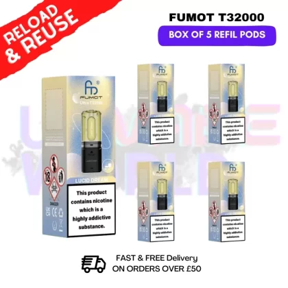 Lucid Dream Fumot T32000 REPLACEMENT PODS – BOX OF 5