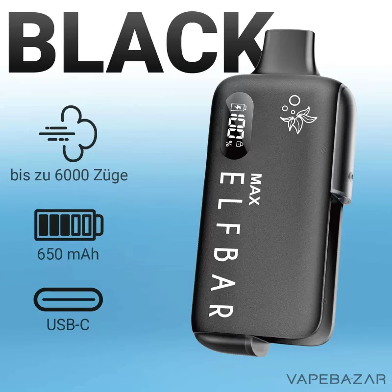 Elfbar Max – Black – Basisgerät (Akku) - Image 2