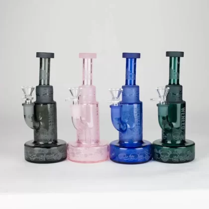 WENEED | 8″ Phantom Mist Glass Bong - Option1#Blue>Lake Green>Pink>Smoke Grey