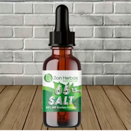 Zion Herbals 65 Salt 65% Liquid Kratom Extract 15ml - size#Single Bottle>Full Case (20ct) - OUT OF STOCK