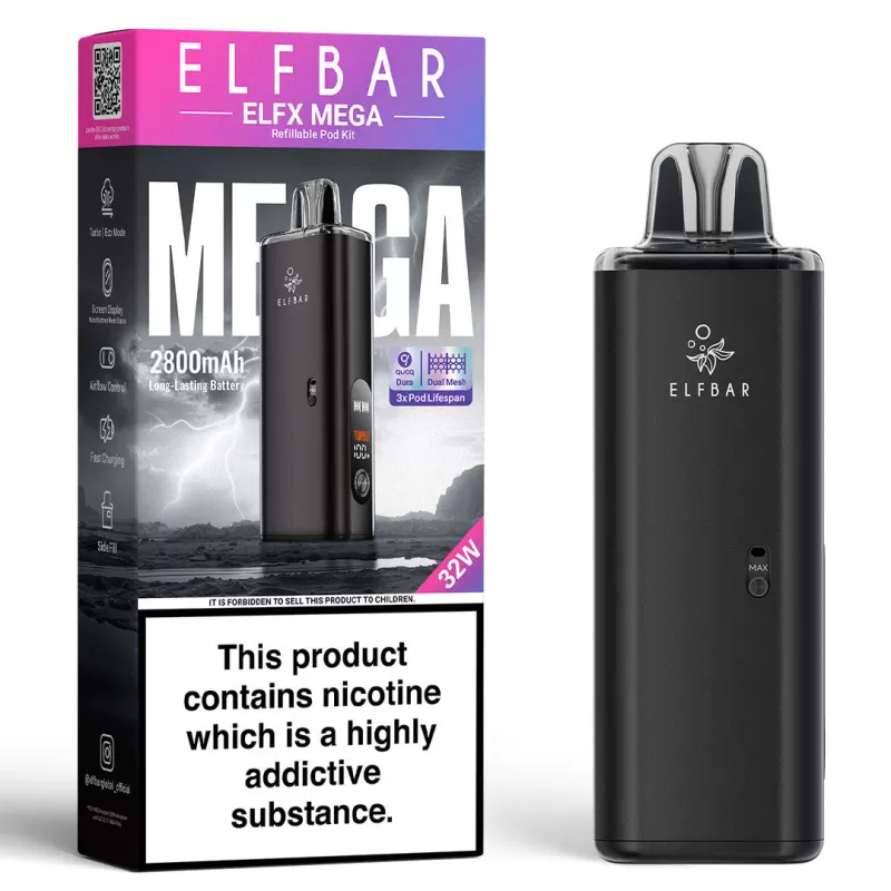 Elf Bar ELFX Mega Pod Vape Kit - Cyan - Image 2