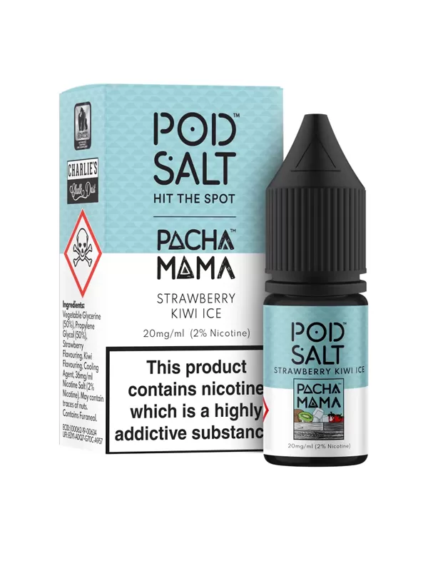 Pod Salt Pacha Mama Strawberry Kiwi Ice Nic Salt E-Liquid