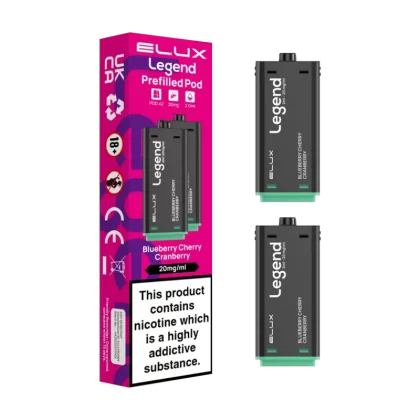 Blueberry Cherry Cranberry Elux Legend 1500 Pods - 20mg - Vape Product