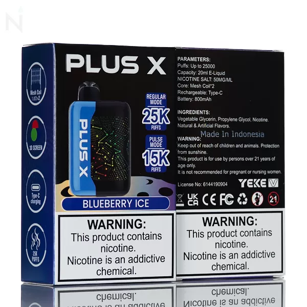 Plus X 25K Puffs Disposable Vape - 20mL - Mixberry Ice - Image 3