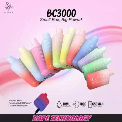 Elf Bar BC3000 Puff Disposable Pod - ️BLUE RAZZ ICE / ️WATERMELON ICE / ️VANILLA CUSTARD / ️TARO YAM / ️SAKURA GRAPE / ️STRAWBERRY MANGO / ️STRAWBERRY KIWI / ️STRAWBERRY ICE CREA / ️STRAWBERRY GRAPE /