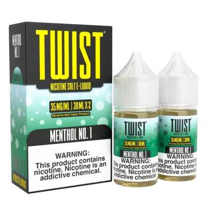 TWIST Nicotine Salt E-Liquid - Menthol No.1 - 60ML E-Liquid (Twin 30ML Pack) - 50MG