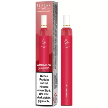 ELF BAR T600 – Watermelon - Elf Bar T600 / Wassermelone / Propylenglykol / Glycerin / Aromastoffe / Nikotinsalz / 20mg/ml / 500 mAh / ca. 600