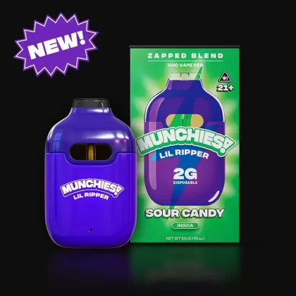 Delta Munchies 2g Lil Ripper Zapped HHC Vape Sour Candy - flavor#Blue Dream>Maui Wowie>Sour Candy