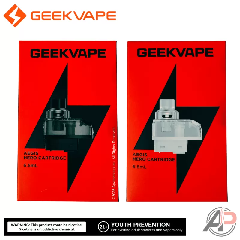 Geek Vape Aegis Hero Replacement Pod Cartridges - Iron Black 6.5mL Replacement Cartridge - 1 Pack, Pure White 6.5mL Replacement Cartridge - 1 Pack