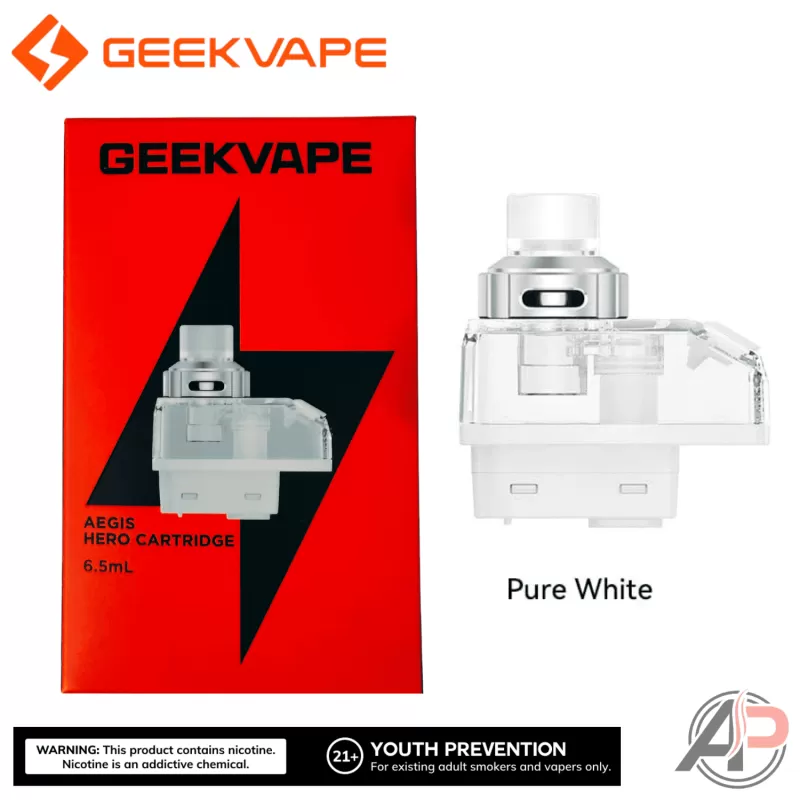 Geek Vape Aegis Hero Replacement Pod Cartridges - Iron Black 6.5mL Replacement Cartridge - 1 Pack, Pure White 6.5mL Replacement Cartridge - 1 Pack - Image 3