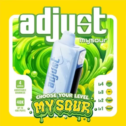 adjust mysour 40K Disposable Device - 40000 Puffs - Sour Peach Raspberry