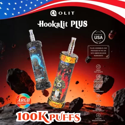 Assembled in USA | OLIT HookaLit PLUS 100K Disposable E-Hookah - 100,000 Puffs - Two Apple (Nine of Pentacles)