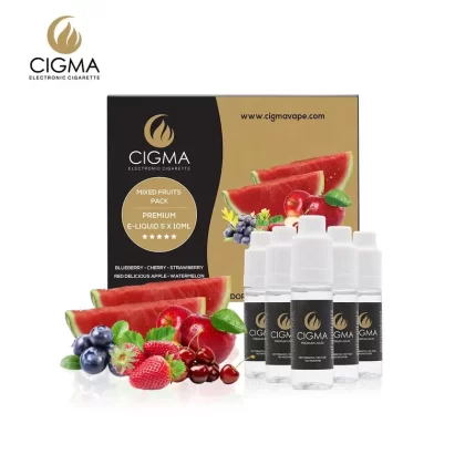 Cigma e-Liquid – Mixed Fruits 0mg 10ml Bottle x 5 Pack | Cigee