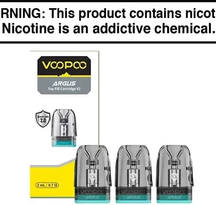 VOOPOO ARGUS V2 REPLACEMENT VAPE PODS - 2ml 0.4ohm, 2ml 0.7ohm