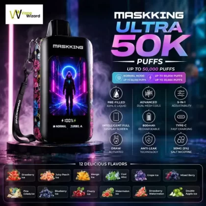 Maskking Ultra 50000 Puffs Disposable 50mg in the UAE - Vapewizarddxb
