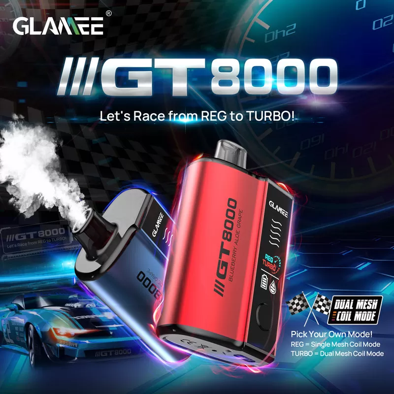 GLAMEE GT8000 Rechargeable Disposable Device – 8000 Puffs - Blue Razz Ice