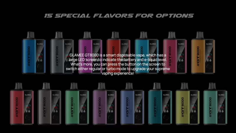 GLAMEE GT8000 Rechargeable Disposable Device – 8000 Puffs - Blue Razz Ice - Image 2