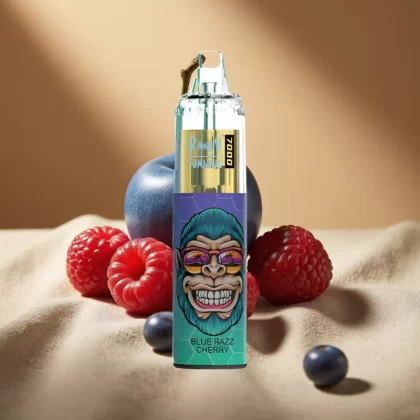 Fumot Tornado 7000 Disposable Vape with Mesh Coil, RGB Light, and Air-Adjustable Blue Razz Cherry