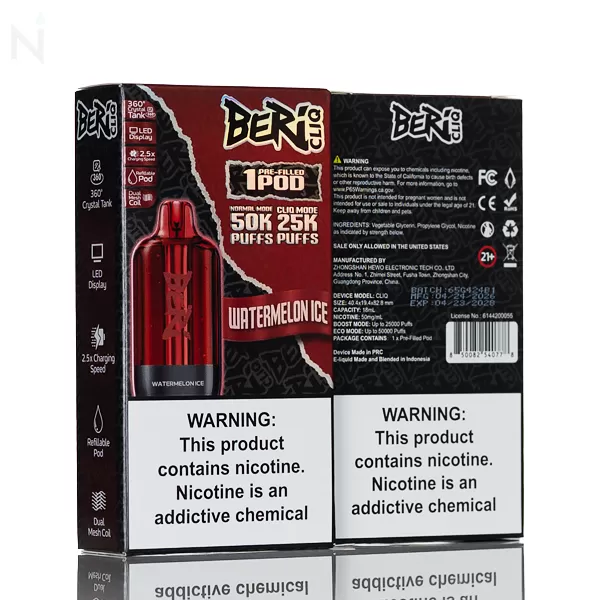 Beri CLIQ 50K 50,000 Puffs Replacement Pods - Watermelon Ice - Image 3