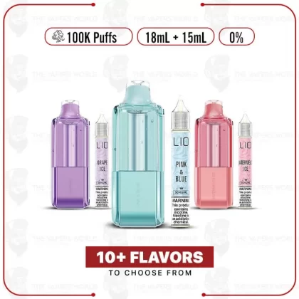 IJoy XP100K Puffs Zero Nicotine Disposable Pod – 15mL Bottle - Blue Cotton Candy, Blue Razz Ice (27DFD9)