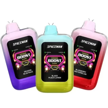 Spaceman Nebula 25K Plus Vape - Single Pack; Apple Mango Melon, Black Lemon Peach; Vape Product