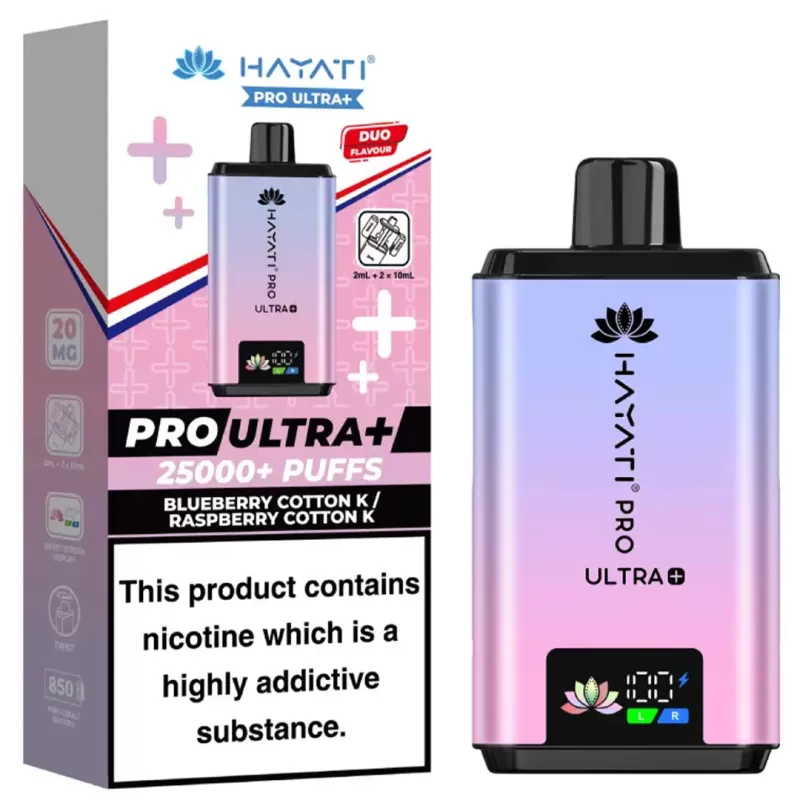 Hayati Pro Ultra Plus 25K Prefilled KIT - Blueberry Raspberry + Blueberry Raspberry Cherry - Image 3