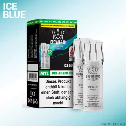 Al Fakher Pods Crown Bar 600 – MTL 20mg – Ice Blue - Menthol / Ice
