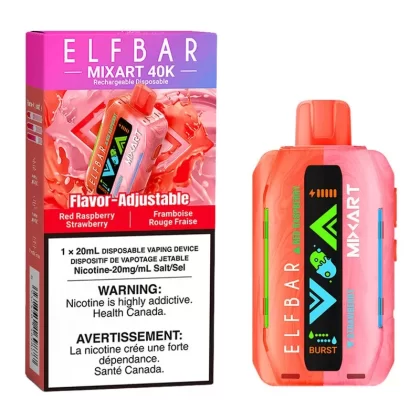 Elf Bar MixArt 40K Disposable Vape Device – Red Raspberry Strawberry 20ml