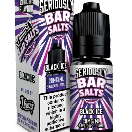 DOOZY SERIOUSLY BAR SALTS BLACK ICE 10ML NIC SALT E-LIQUID