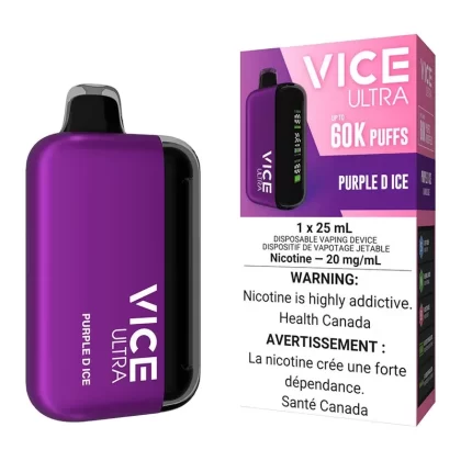 Vice Ultra Disposable Vape Device – Purple D Ice - Nicotine Strength#20mg/ml