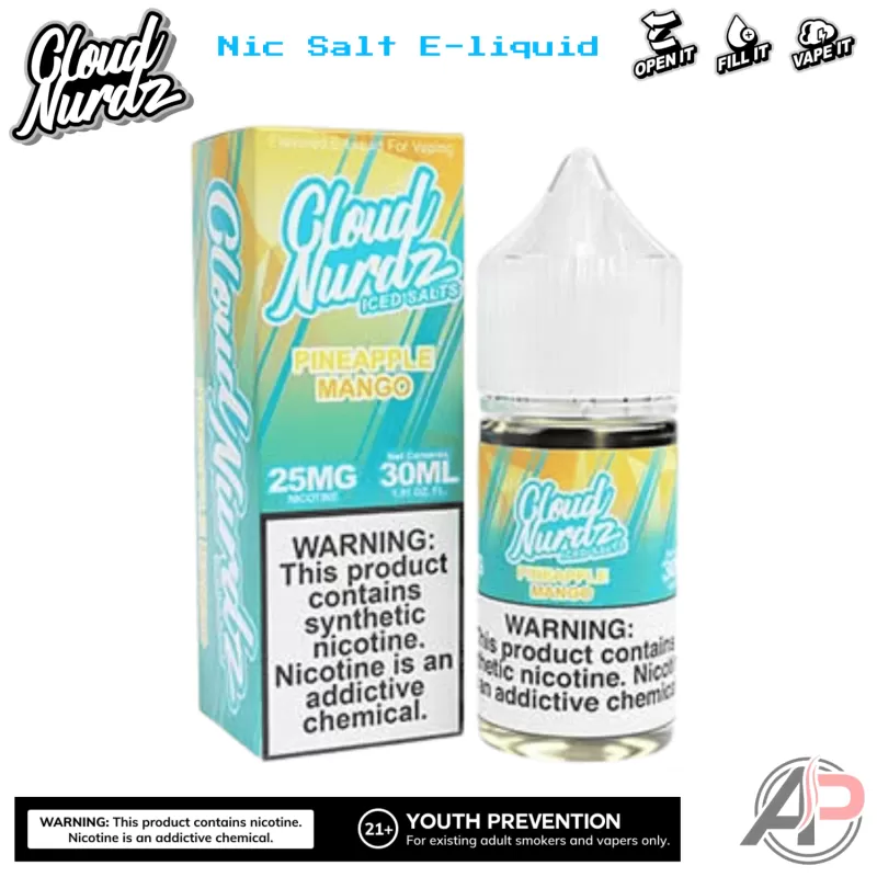 Cloud Nurdz Pineapple Mango Iced E-Liquid 100mL - Image 2