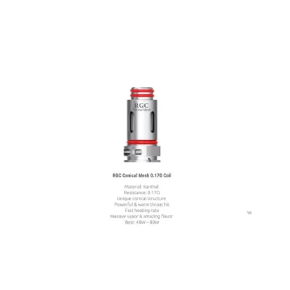 SMOK RGC Conical Mesh Coil 0.17ohm - Conical Mesh 0.17ohm Coil, DC 0.6ohm MTL Coil