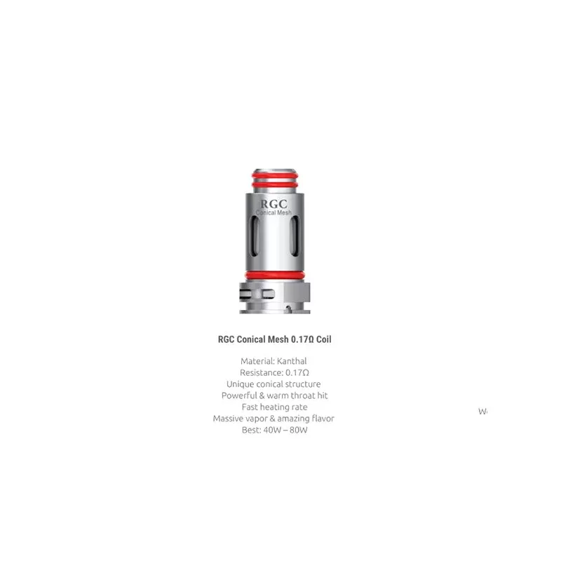 SMOK RGC Conical Mesh Coil 0.17ohm - Conical Mesh 0.17ohm Coil, DC 0.6ohm MTL Coil
