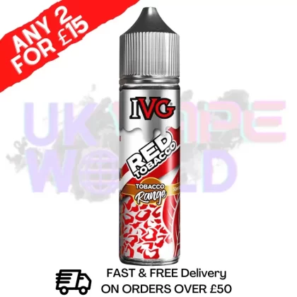 Red IVG Shortfill Juice 50ML Eliquid – Tobacco RANGE