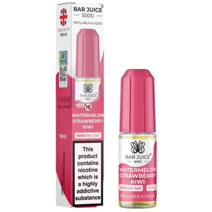 Watermelon Strawberry Kiwi Nic Salt E-Liquid by Bar Juice 5000 (10ml) - 5mg