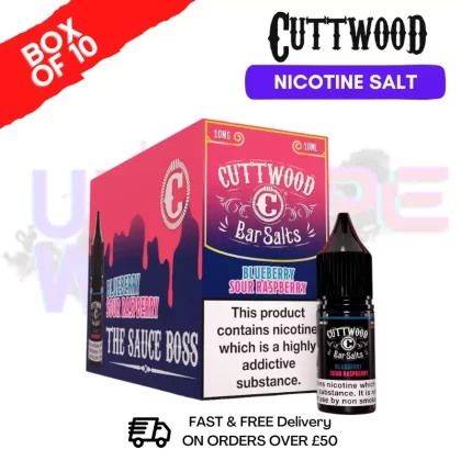 Blue Sour Rasp Cuttwood Bar Salt BOX OF 10