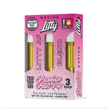 Litty AF Blend Passion Fruit Pop Cartridge – 3 Pack - Option#Cartidge + E420 Battery (35% off)>Cartridges Only