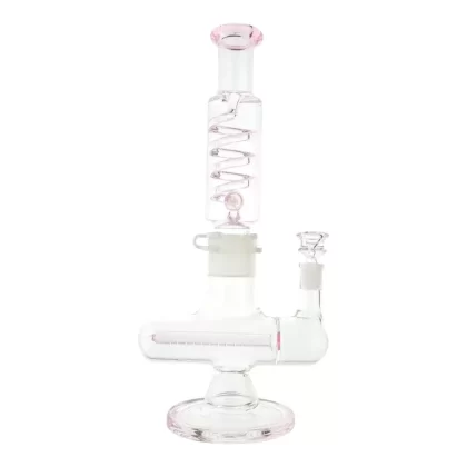 Pink Coil Inline Perc Rig – 14in