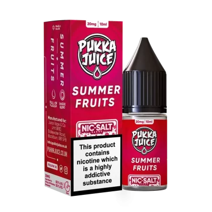 Pukka Juice Nic Salt E-Liquid Summer Fruits - Nicotine Strength#20mg>10mg
