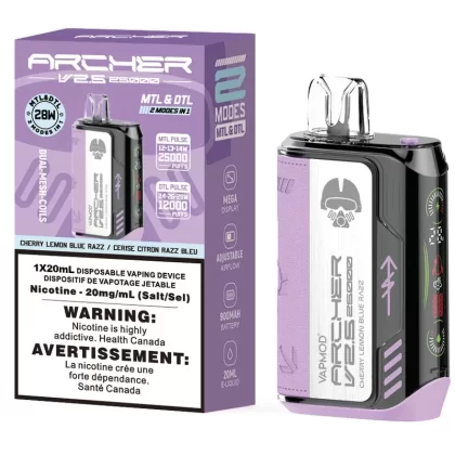 VAPMOD ARCHER V2.5 25000 Disposable Vape – Cherry Lemon Blue Razz