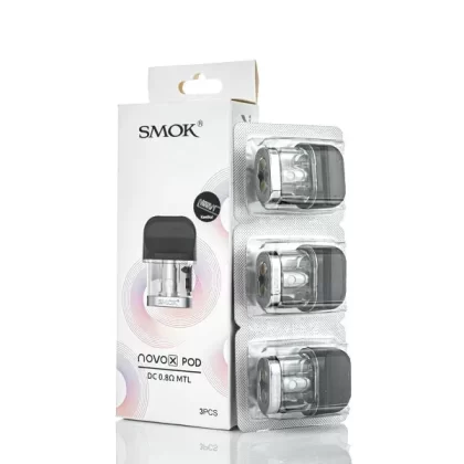 SMOK Novo X Replacement Pods - Pack of 3 - 0.8 ohm Meshed (Transparent Black)