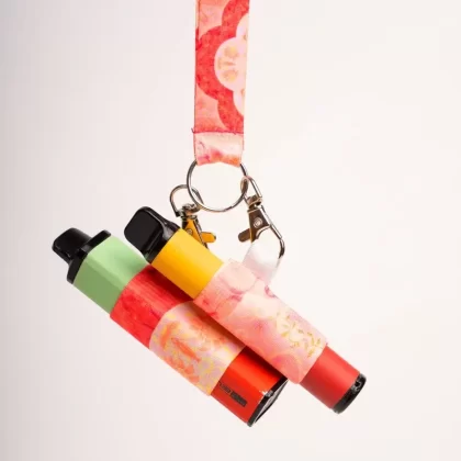 Elastic Smok Vape Holder Red Necklace for Vape Device – 1 Piece Vape Lanyard 2 Pieces of Holders Kit Fit for Multiple Sizes – E-cig Lanyard – Disposable Vape Pen Holder Lanyard