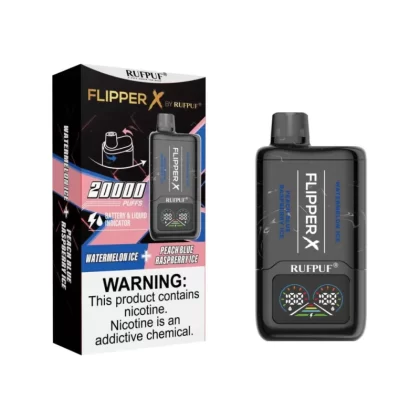 Flipper X – Peach Blue Raspberry Ice + Watermelon Ice – 20000 Puffs 5%
