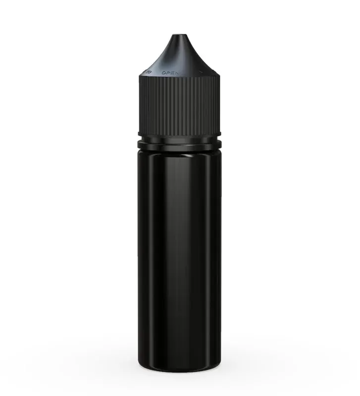 CHUBBY GORILLA | Child Resistant Unicorn V3 PET Dropper Bottles Black | 50mL – w/ Black Lid – 500 Count