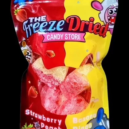 The Freeze Dried Candy Store Freeze Dried Strawberry Banana Peach Rings
