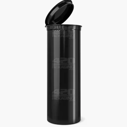 Child Resistant | Opaque Black Pop Top PCR Bottles | 60dr – 14g – 75 Count