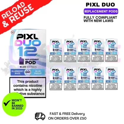 Blue Edition Pixl Duo Replacement Pods – Box Of 10